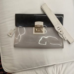 Furla black and white jelly bag